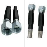 labwork 3/8 52 Inch 6AN Stainless Steel Braided Transmission Oil Cooler Hoses Set with Adaptors Replacement for Turbo 350 Turbo 400 Turbo 200-200R4 700R4 12PCS Lab Work Auto