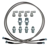 labwork 3/8 52 Inch 6AN Stainless Steel Braided Transmission Oil Cooler Hoses Set with Adaptors Replacement for Turbo 350 Turbo 400 Turbo 200-200R4 700R4 12PCS Lab Work Auto