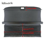 labwork Black Cargo Cover For Smart ForTwo 2007-2014 1st Anti-Theft Shield Lab Work Auto