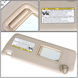 labwork Driver Side Ivory Sun Visor With Mirror For Toyota Highlander 2004-2007 Lab Work Auto