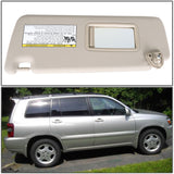 labwork Driver Side Ivory Sun Visor With Mirror For Toyota Highlander 2004-2007 Lab Work Auto
