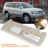 labwork Driver Side Ivory Sun Visor With Mirror For Toyota Highlander 2004-2007 Lab Work Auto