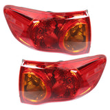 Passenger + Driver Side Outer Tail Light Lamp Red For 2009-2010 Toyota Corolla 8155002460 8156002460 TO2800175 TO2801175