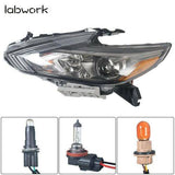 labwork Fit For 2016-2018 Nissan Altima Halogen Headlight Black Driver Left Side Lab Work Auto