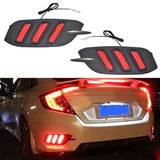 labwork For Honda Civic Sedan 2016-2019 LED Reflector Rear Bumper Brake Lamp Lab Work Auto