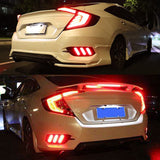 labwork For Honda Civic Sedan 2016-2019 LED Reflector Rear Bumper Brake Lamp Lab Work Auto