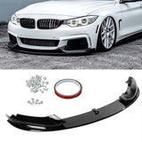labwork Front Glossy Black Bumper Lip Splitter Spoiler Replacement for 2014-2020 F32 F33 F36 4 Series with M Sport Bumper only Lab Work Auto