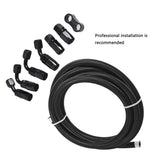 labwork Fuel Line Hose Kit, Nylon Stainless Steel Braided 3/8 Fuel Line 6AN 10FT Oil/Gas/Fuel Hose End Fitting Hose with 6 PCS Swivel Fuel Hose Fitting Adapter Hose Separator Clamp Kit Lab Work Auto