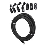 labwork Fuel Line Hose Kit, Nylon Stainless Steel Braided 3/8 Fuel Line 6AN 10FT Oil/Gas/Fuel Hose End Fitting Hose with 6 PCS Swivel Fuel Hose Fitting Adapter Hose Separator Clamp Kit Lab Work Auto