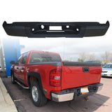 labwork Rear Step Bumper Black Replacement for Chevrolet Silverado 1500 2007 2008 2009 2010 2011 2012 2013 without Parking Aid Sensor Holes GM1103159 Lab Work Auto