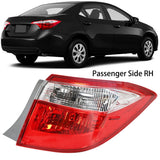 labwork Tail Lights Signal Lamp Passenger Side RH Red Clear Replacement for 2014-2016 Toyota Corolla TO2805118 8155002751 81550-02750 Lab Work Auto