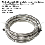 labwork Universal Oil Fuel Line Hose 10 Ft 4 AN double Stainless Steel Braided w/ 6 Pcs Swivel Fitting Hose Ends Adapter Kit, Blue & Red Lab Work Auto