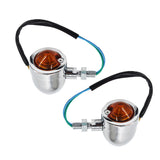 Chrome Motorcycle Turn Signals Light Amber Indicator Blinker