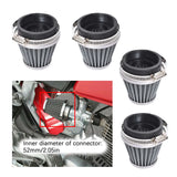 4Pcs Air Filters Cleaner Motorcycle Racer 52mm Inlet Cold Air Intake Tapered LAB WORK MOTO