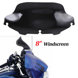 8 Black Wave Windshield Windscreen Replacement for Touring FLHT FLHTC FLHX Street Glide Glide