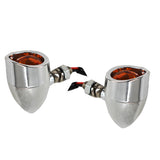 Labwork Chrome Motorcycle Amber Turn Signal+Brake Stop+Running Tail Lights