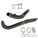 For 1984-UP Touring Softail W/ Flanges Black LAF 2" Wrapped Exhaust Pipes LAB WORK MOTO