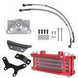 Labwork Universal Motor Engine Oil Cooling Radiator Set Red For 125CC 140CC Dirt Bike