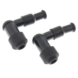 Labwork 2 Pcs Spark Plug Boot Cap Cover Resistor 90 Degree ATV Motorcycle Black LAB WORK MOTO