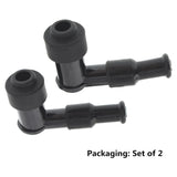 Labwork 2 Pcs Spark Plug Boot Cap Cover Resistor 90 Degree ATV Motorcycle Black LAB WORK MOTO