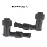 Labwork 2 Pcs Spark Plug Boot Cap Cover Resistor 90 Degree ATV Motorcycle Black LAB WORK MOTO