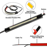 Labwork 2Pcs Motorcycle Flow Amber LED Turn Signal Dual-Color White Amber Strip Light LAB WORK MOTO