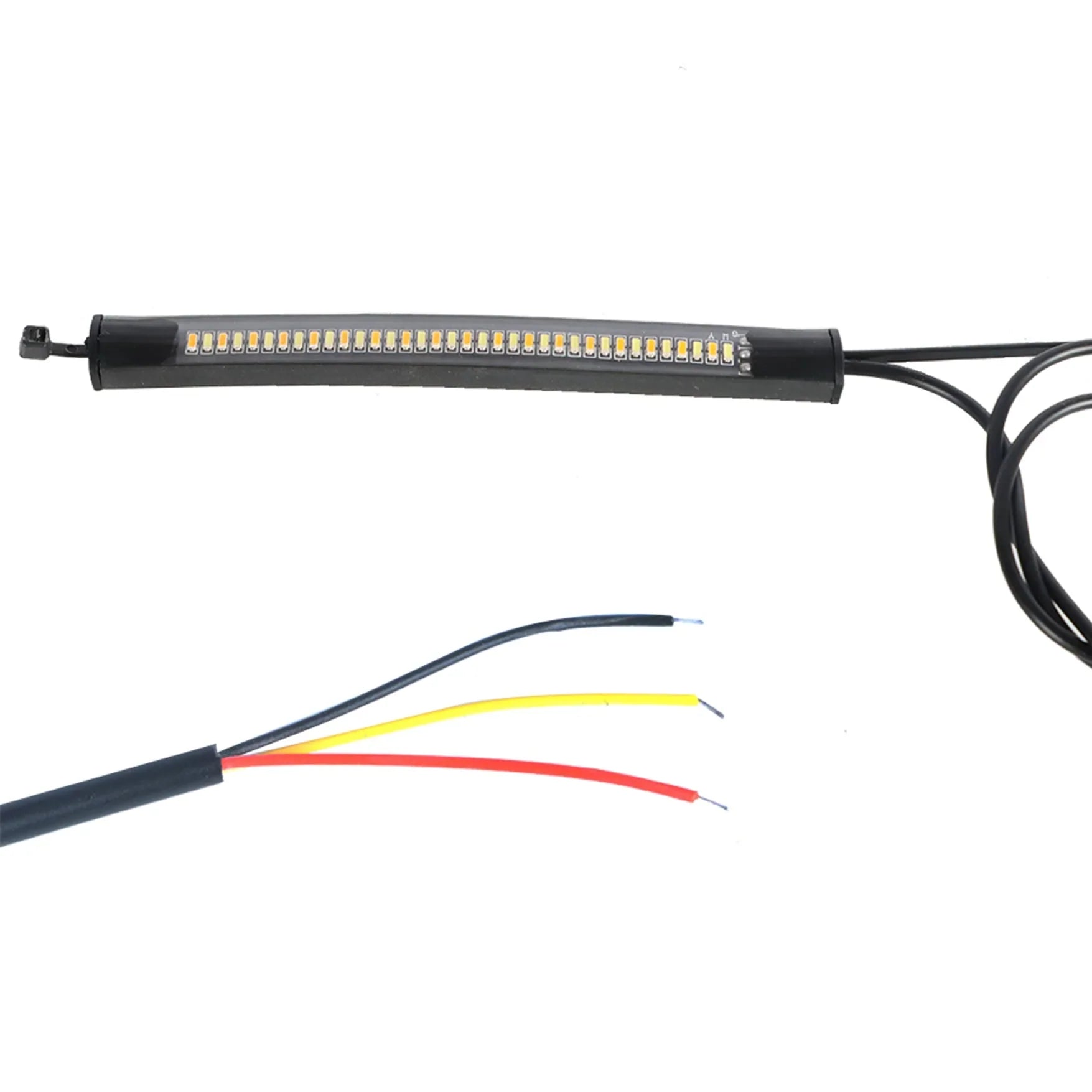 Labwork 2Pcs Motorcycle Flow Amber LED Turn Signal Dual-Color White Amber Strip Light LAB WORK MOTO