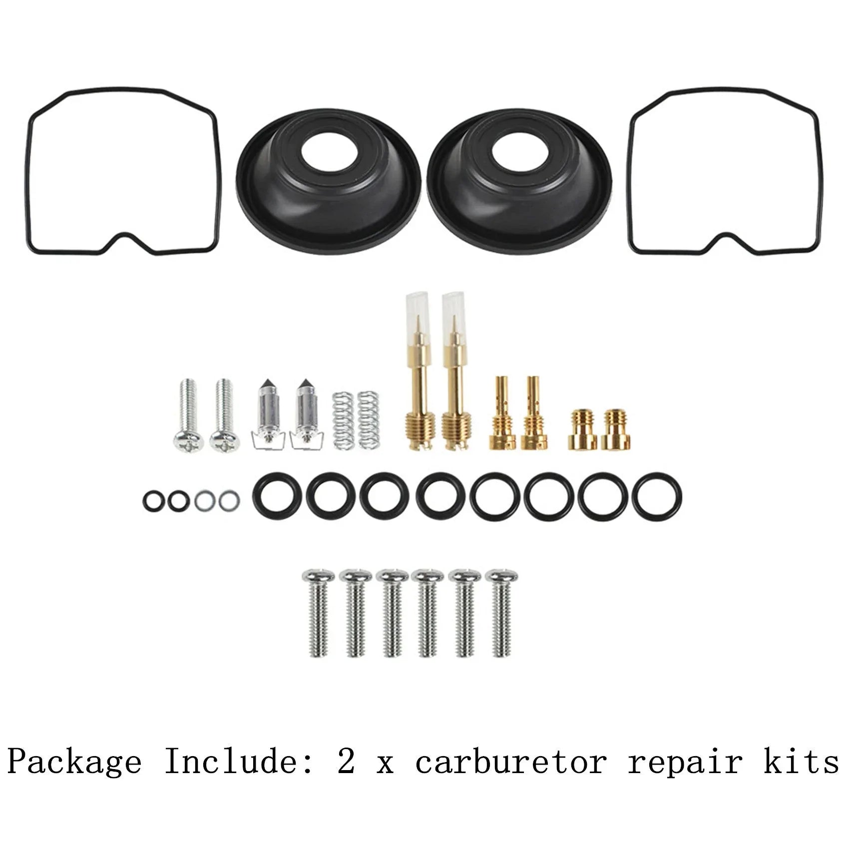 Labwork 2x Carburetor Carb Repair Kit Plunger Diaphragm Replacement for Kawasaki EN450 454 LTD LAB WORK MOTO