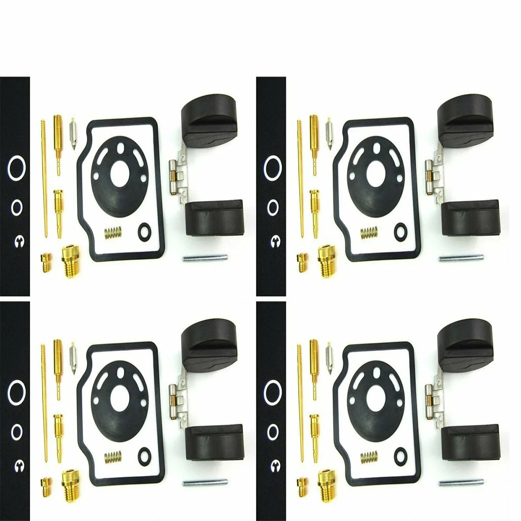 4-Pack Carburetor Repair Kits For 1972-1974 Honda CB350F - Includes Gaskets, Jets, Needle Valves & More