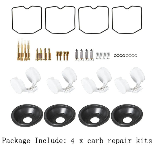 Labwork 4-Pack Carburetor Repair Rebuild Kits Diaphragm Rubber Float Replacement for Kawasaki ZX1100 GPz1100 ZX 1100 1995-1997