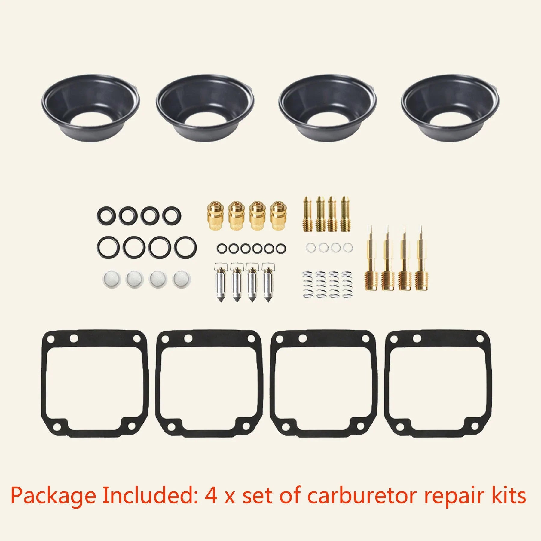 Labwork 4-Pack Carburetor Repair Rebuild Kits Replacement for Yamaha ...