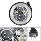 Labwork 7 LED Projector Chrome Headlight Replacement for Street Glide Softail FLHX F LAB WORK MOTO