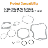 Labwork Complete Gasket Kit Set Replacement for Yamaha 1993-2002 YZ80 2002-2017 YZ85 LAB WORK MOTO