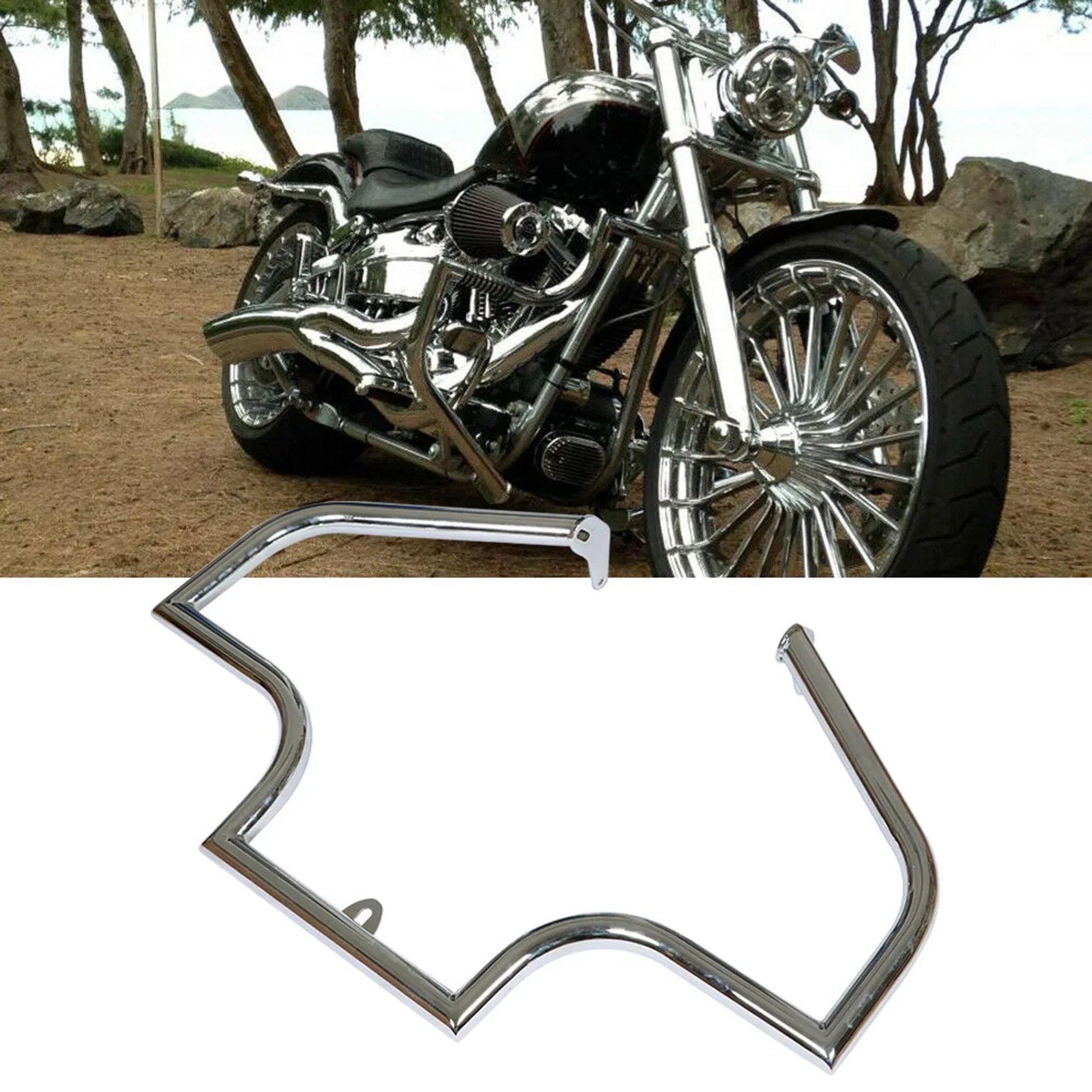 Labwork Highway Engine Guard Crash Bar Replacement for Heritage Softail FLST 2000-2017 LAB WORK MOTO