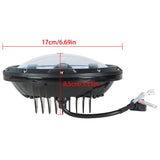 Labwork Motorcycle 7 LED Round Projector Headlight with High Low Beam DRL Replacement for FLD Touring Softail Trike Models LAB WORK MOTO