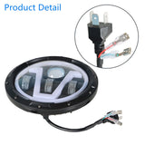 Labwork Motorcycle 7 LED Round Projector Headlight with High Low Beam DRL Replacement for FLD Touring Softail Trike Models LAB WORK MOTO