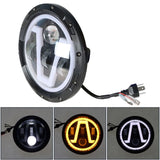 Labwork Motorcycle 7 LED Round Projector Headlight with High Low Beam DRL Replacement for FLD Touring Softail Trike Models LAB WORK MOTO
