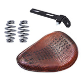 Labwork Motorcycle Crocodile Style Leather Cushion Solo Seat with Cushion Spring Replacement for Honda/Yamaha/Kawasaki Chopper Bobber Dyna Spirit Sportster XL Dyna Shadow Spirit LAB WORK MOTO