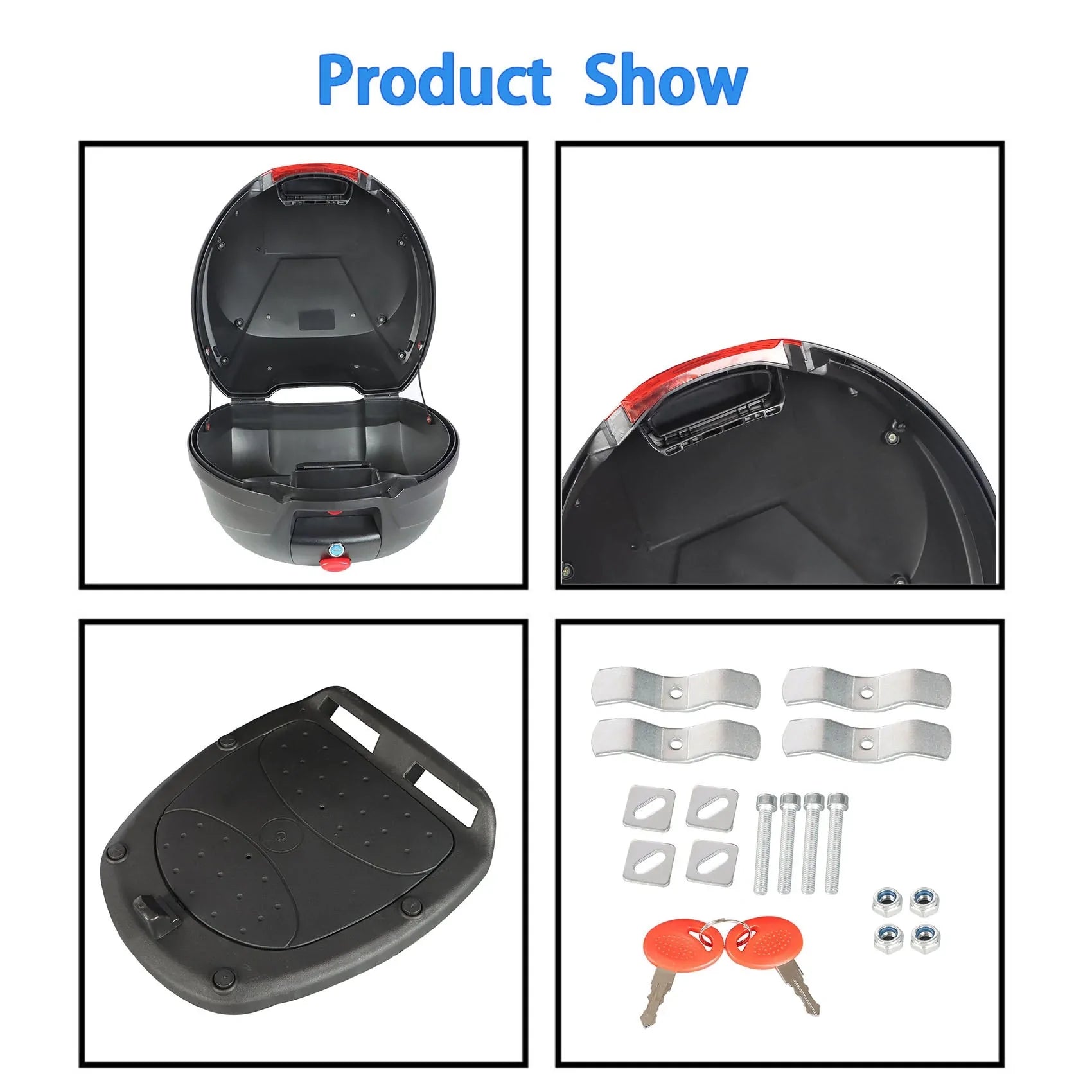Labwork Very Useful Accessory Motorcycle Rear Top Box Tail Trunk Luggage Storage Case Tour Tail Scooter Trunk Luggage Storage Carrier Case 32L LAB WORK MOTO