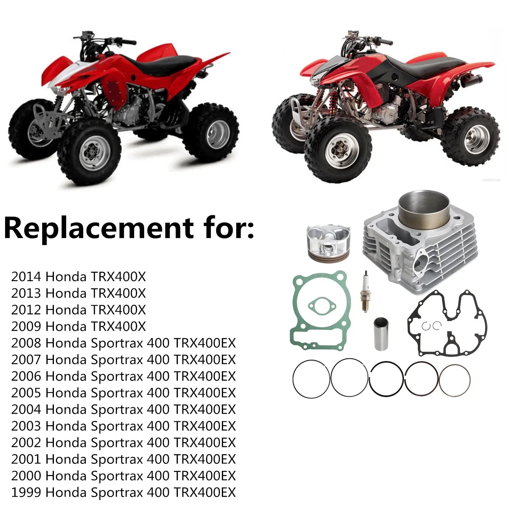 labwork 85mm Cylinder Piston Gaskets Rebuild Kit Replacement for Honda TRX400X Sportrax 400 TRX400E 12191-KCY-672 12100-KCY-670 LAB WORK MOTO