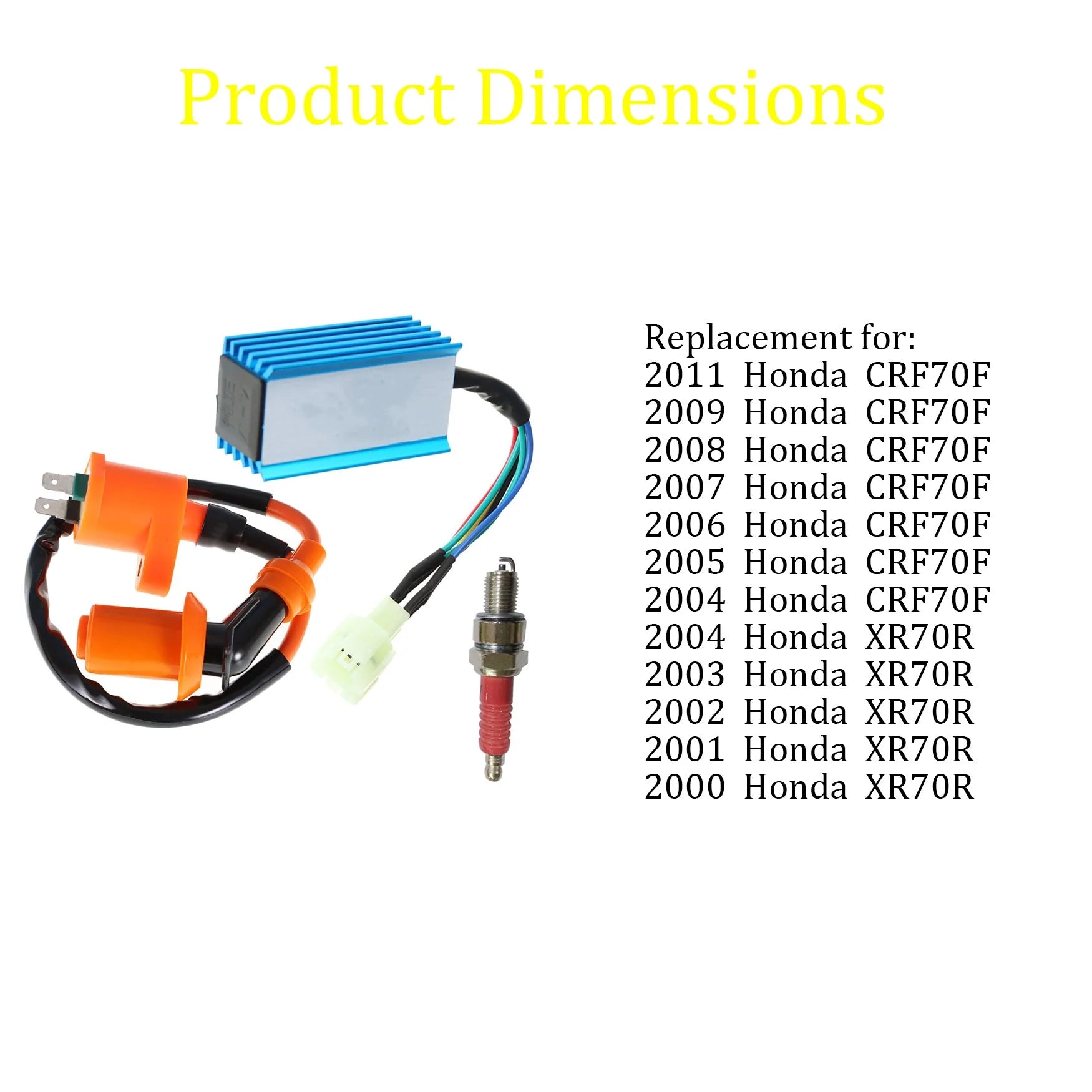 labwork CDI Rev Box Ignition Coil A7TC Spark Plug Replacement for Honda CRF70F 2004-2011 / XR70 1998-2004 LAB WORK MOTO