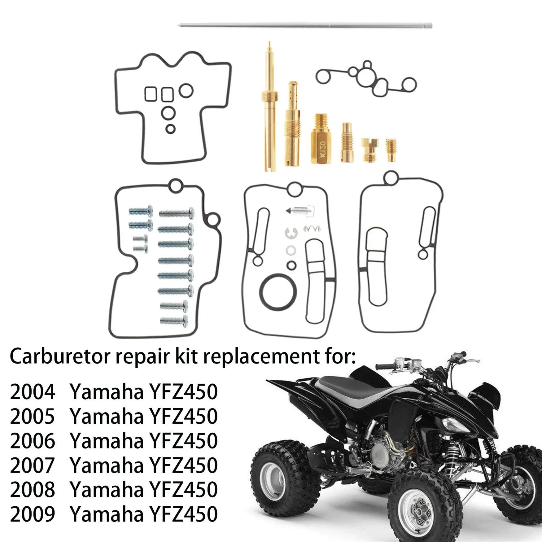 labwork Carb Carburetor Repair Rebuild Kit Replacement for 2004-2009 Yamaha YFZ450 LAB WORK MOTO