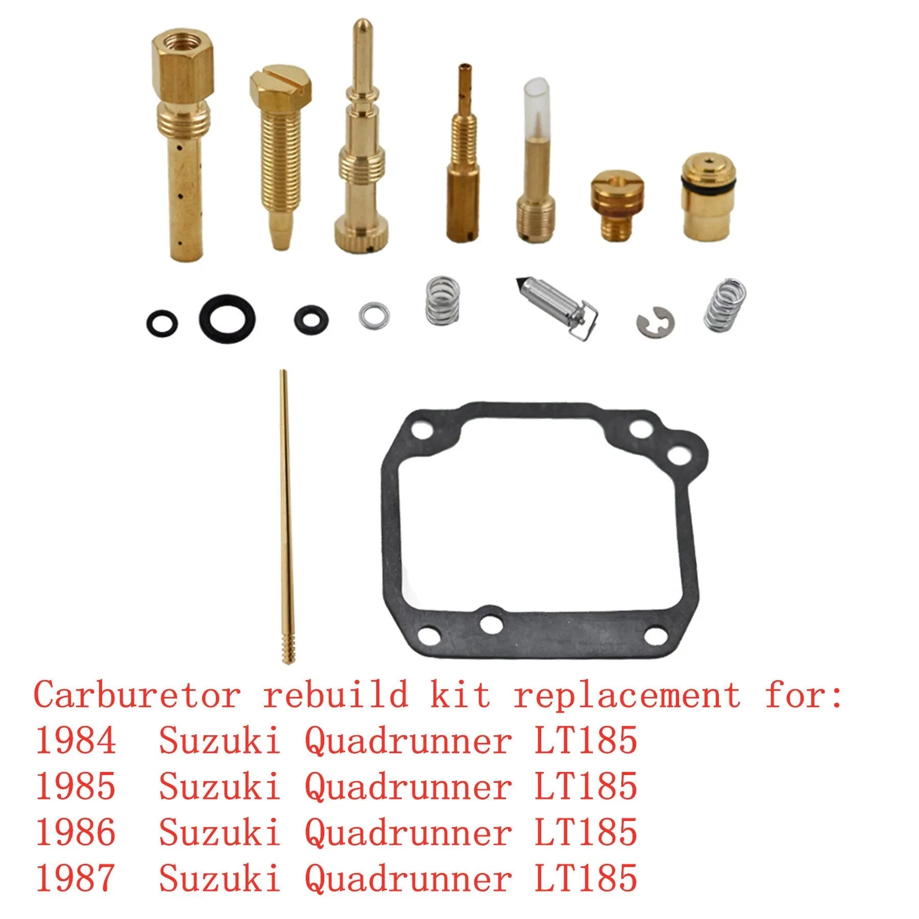 labwork Carb Carburetor Repair Rebuild Kit Replacement for Suzuki 1984 1985 1986 1987 Quadrunner LT185 LAB WORK MOTO
