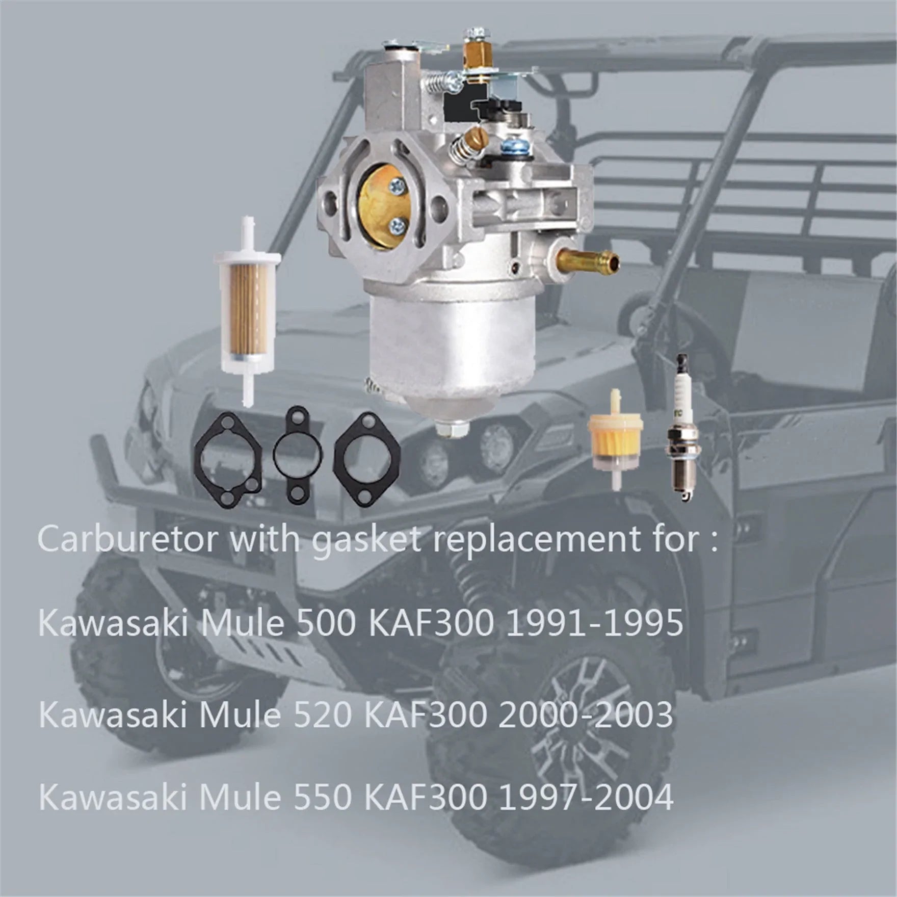 labwork Carburetor Carb Kit Fit for Kawasaki Mule 500 520 550 KAF300 KAF300A KAF300B KAF300C KAF300D LAB WORK MOTO