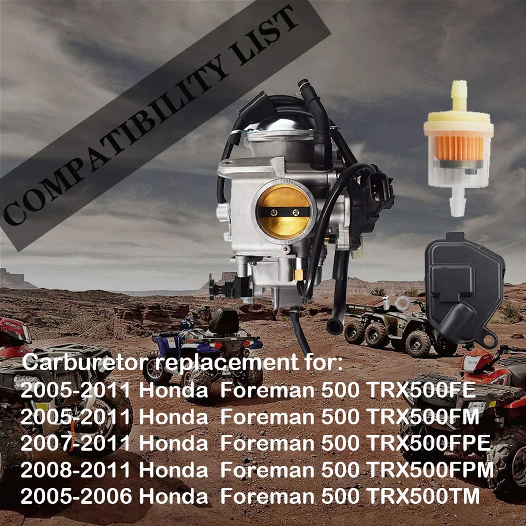 labwork Carburetor Fit for Honda Foreman Rubicon 500 TRX500FA TRX500FPA TRX500FGA 2005-2012 LAB WORK MOTO
