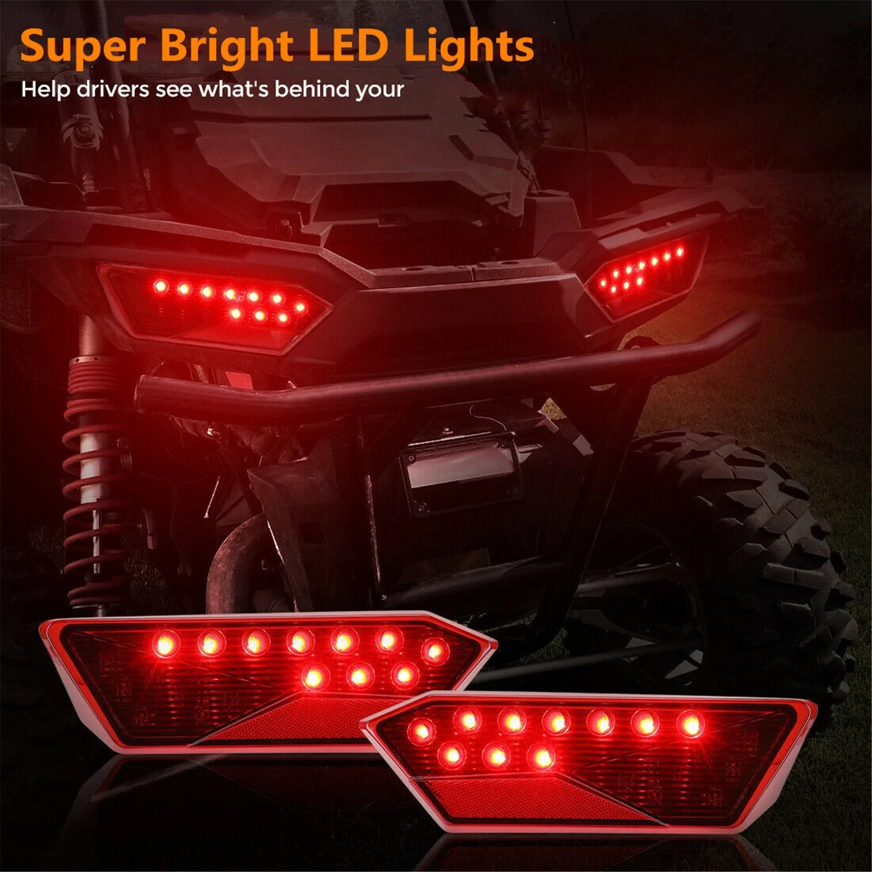 labwork Pair Red Tail lights Replacement For Polaris Rzer 900 900s XP 1000 Tubro LAB WORK MOTO