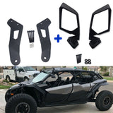 labwork Rear Side View Mirror+Roof 50 Light Bar Bracket Kit Replacement for 2017-2020 Can Am Maverick X3 xrs xds max LAB WORK MOTO