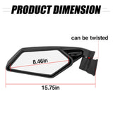 labwork Rear View Side Racing Side Mirrors 1.75 Replacement for Can Am Maverick X3 / X3 Max Turbo R LAB WORK MOTO