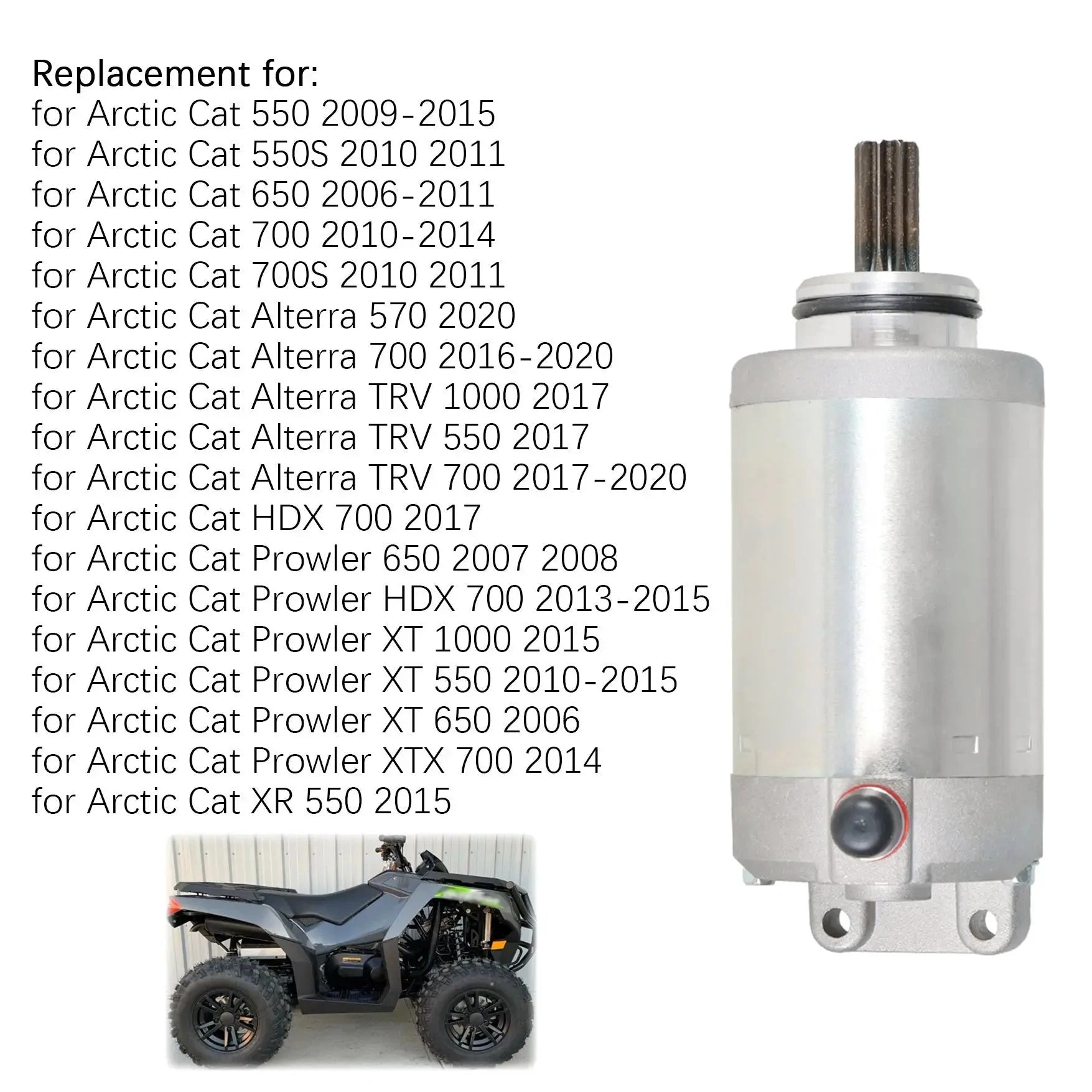 labwork Starter Motor Replacement for Arctic Cat 550 650 700 1000 0825-014 0825-013 LAB WORK MOTO