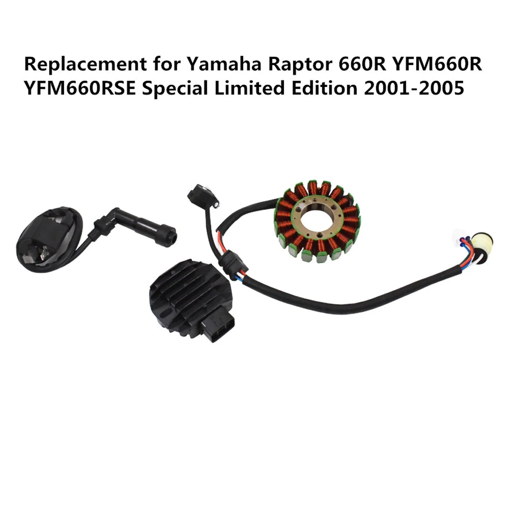 labwork Stator & Regulator Rectifier Ignition Coil Fit for Yamaha Raptor 660R YFM660R 2001 2002 2003 2004 2005 LAB WORK MOTO